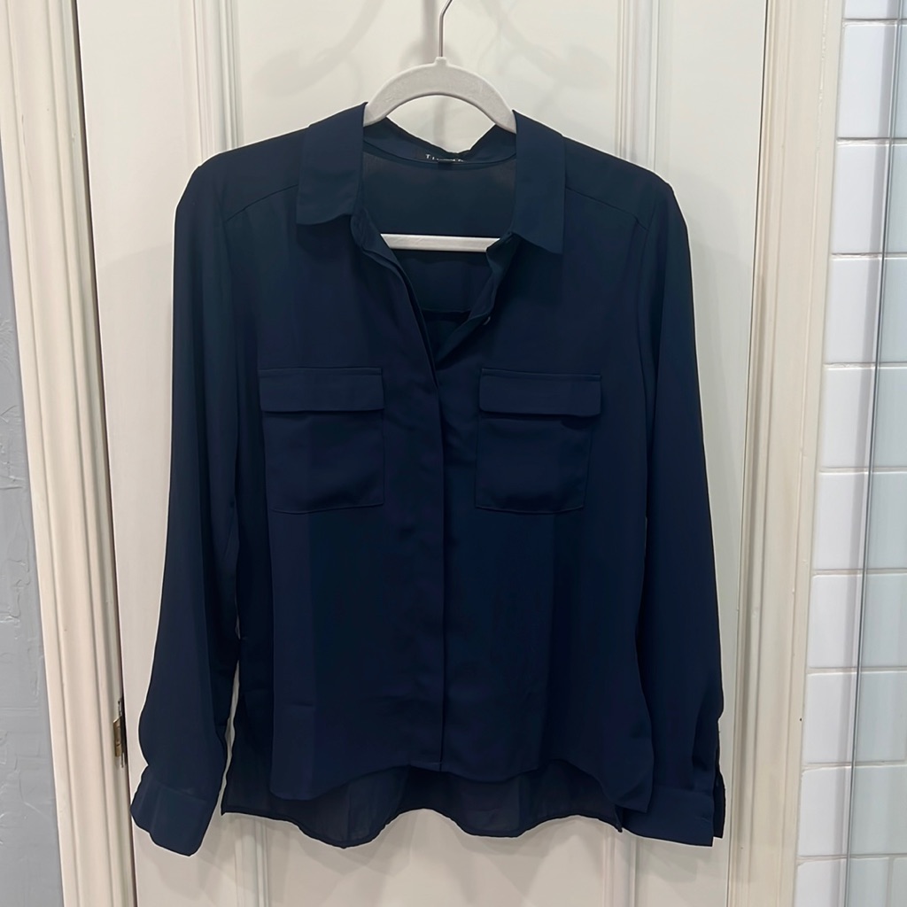 Navy Collared Button Down